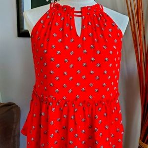 LOFT Floral Summer Peplum Top